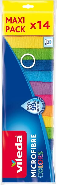 Vileda Mikrofaser Colors Maxi-Pack 14er