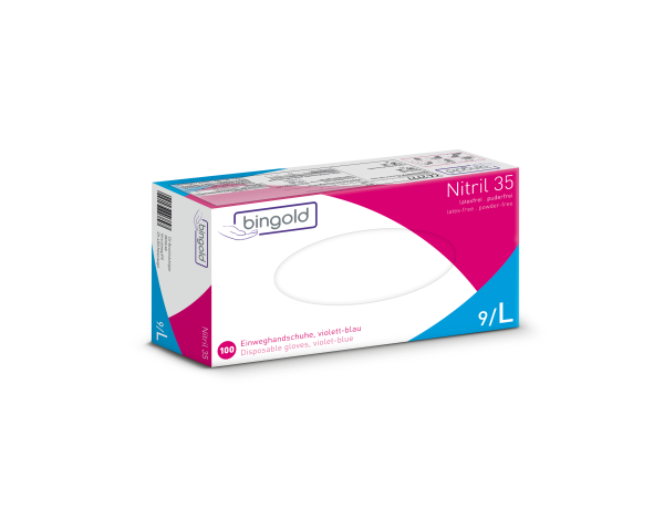Bingold Nitril 35 violett Gr. L 100 St&uuml;ck