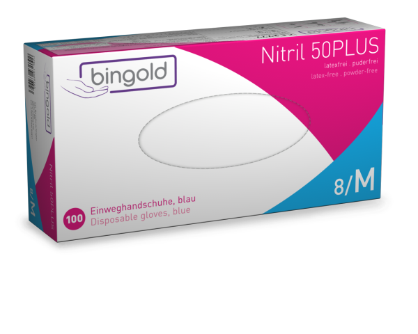Bingold Nitril 50Plus blau Gr. M 100 St&uuml;ck
