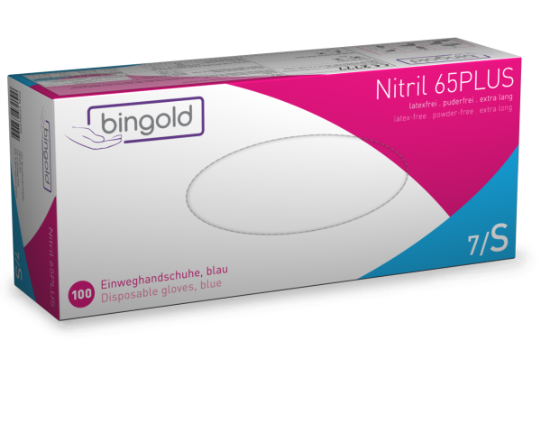 Bingold Nitril 65Plus blau Gr. S 100 St&uuml;ck