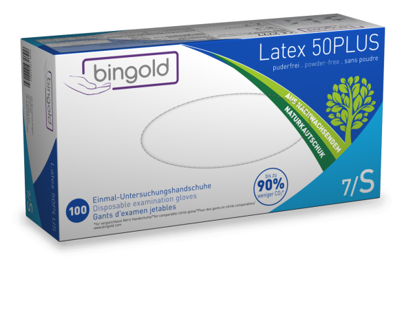 Bingold Latex 50Plus natur Gr. S 100 St&uuml;ck