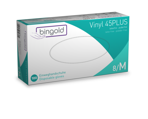 Bingold Vinyl 45Plus transparent Gr. M 100 St&uuml;ck