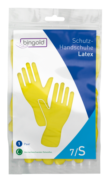 Bingold Mehrweghandschuh Latex gelb Gr. S 1 St&uuml;ck