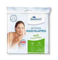 Duniwell 28 Einmal Waschlappen Wei&szlig; 6-lagig