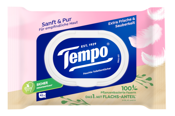 Tempo Feuchte Toilettent&uuml;cher Sanft & Pur 2 x 42er