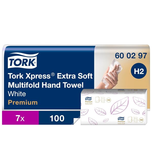Tork Xpress Multifold-Handt&uuml;cher Wei&szlig; H2, 7&times;100 T&uuml;cher