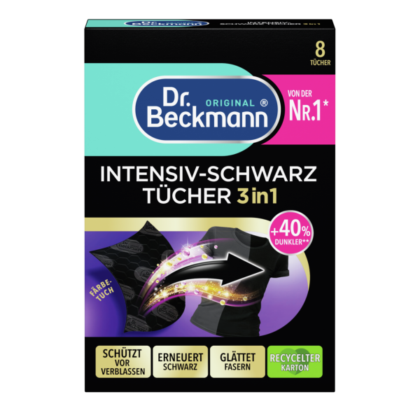 Dr. Beckmann Intensiv-Schwarz-T&uuml;cher 3in1 8 T&uuml;cher