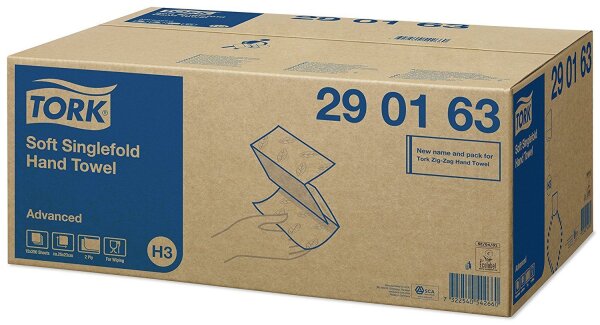 Tork Advanced Handtuch ZZ-Falz H3 hochwei&szlig; 3750 Blatt 290163