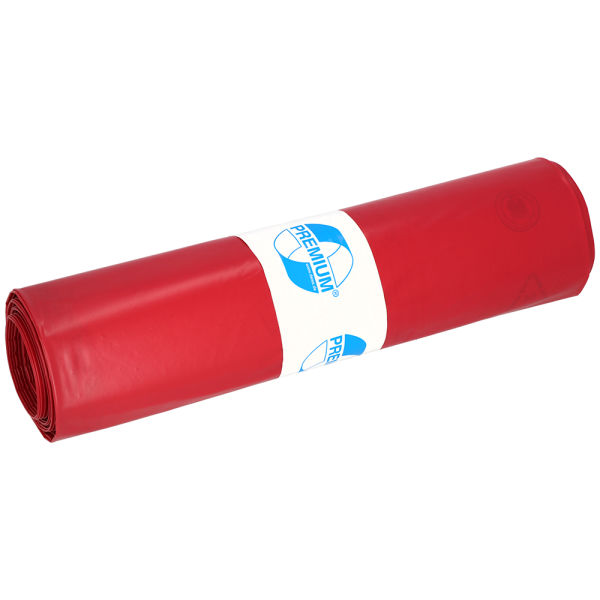 Deiss PREMIUM M&uuml;lls&auml;cke rot, 100my, 140 Liter, 800 x 1000 mm, 15 S&auml;cke