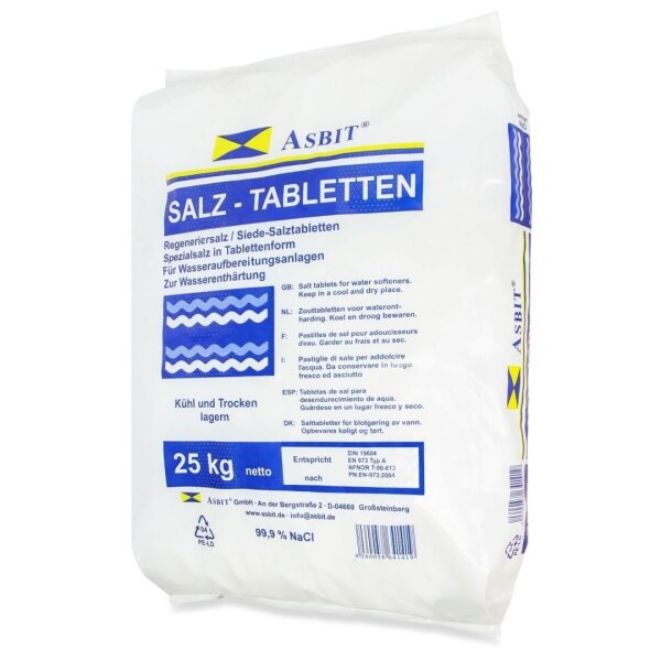 ASBIT Regeneriersalz Tabletten 25kg f&uuml;r Wasserenth&auml;rtungsanlagen