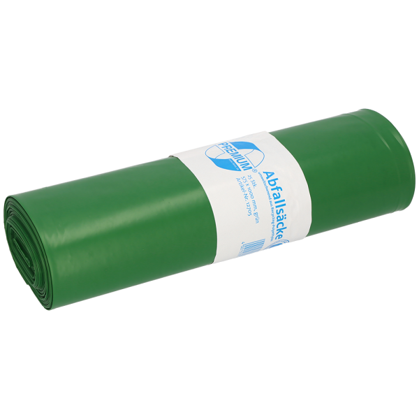 Deiss PREMIUM M&uuml;lls&auml;cke gr&uuml;n, 60 my, 70 Liter, 575 x 1000 mm, 25 S&auml;cke