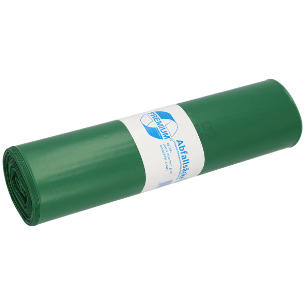 Deiss PREMIUM M&uuml;lls&auml;cke gr&uuml;n, 60 my, 120 Liter, 700 x 1100 mm, 25 S&auml;cke