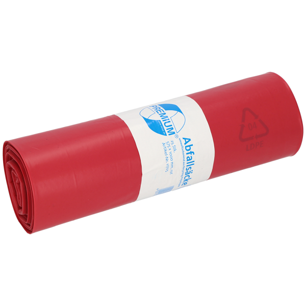 Deiss PREMIUM M&uuml;lls&auml;cke rot, Typ 60, 70 Liter, 575 x 1000 mm, 25 S&auml;cke