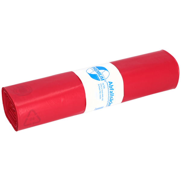 Deiss PREMIUM M&uuml;lls&auml;cke rot, Typ 60, 120 Liter, 700 x 1100 mm, 25 S&auml;cke