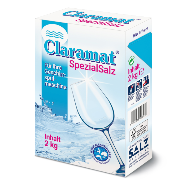 Claramat Spezialsalz grob 2kg f&uuml;r Geschirrsp&uuml;lmaschinen