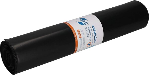 Deiss PREMIUM PLUS M&uuml;lls&auml;cke schwarz 700 x 1100 mm 120 Liter 25 S&auml;cke