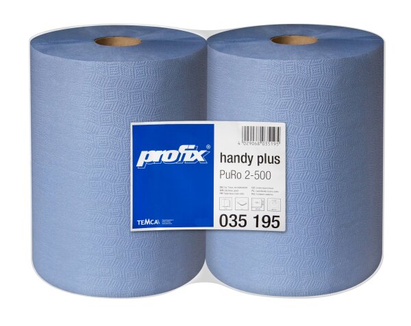 TEMCA profix handy plus Putzrolle 2-lagig blau 38x36cm 2x 500 T&uuml;cher