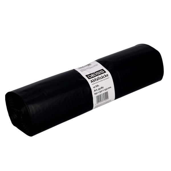 Deiss Abfalls&auml;cke schwarz 650 + 550 x 1350 mm 10 St&uuml;ck